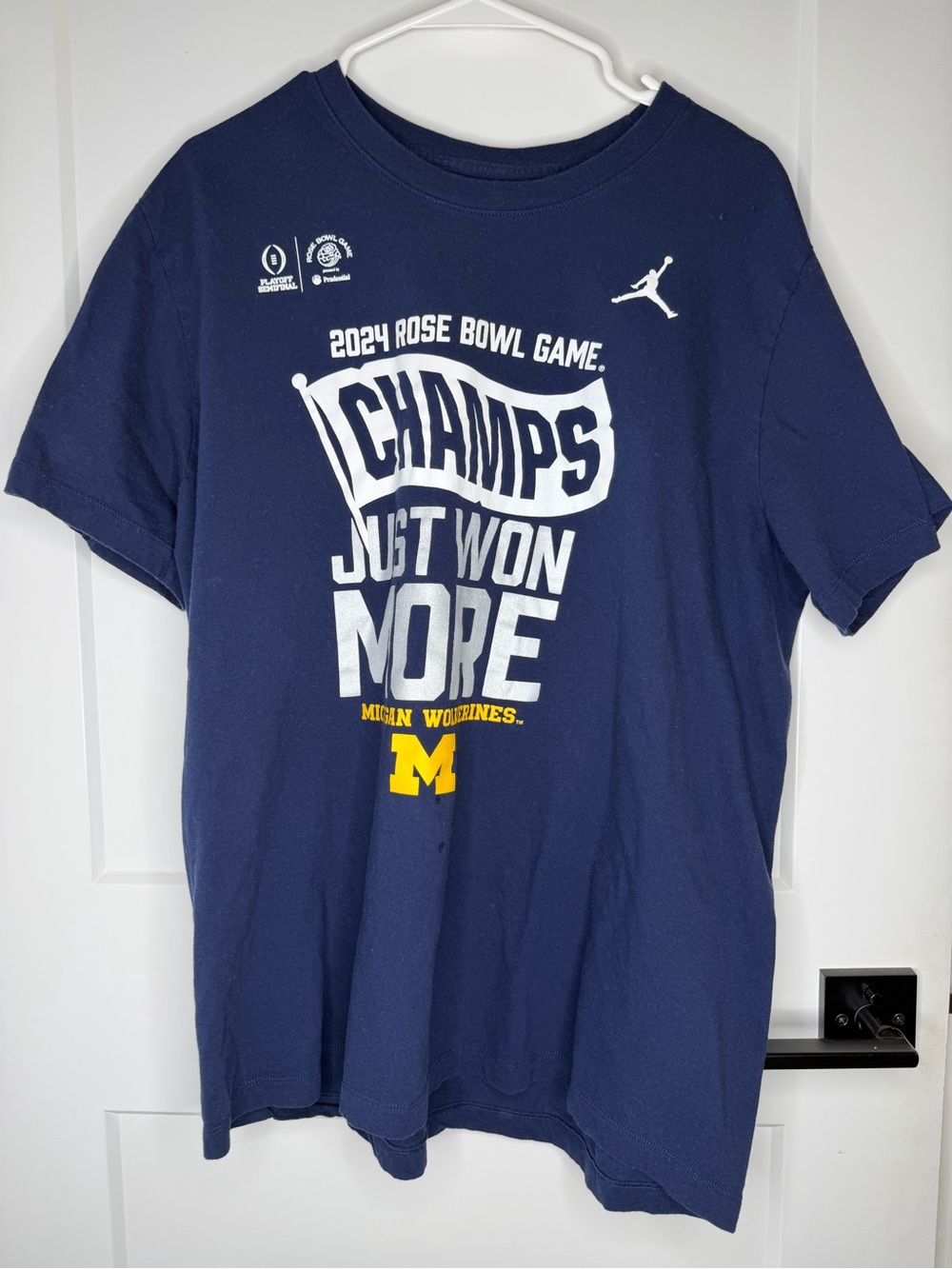Jordan Navy Michigan 2024 Rose Bowl Champs Graphic Tee XL